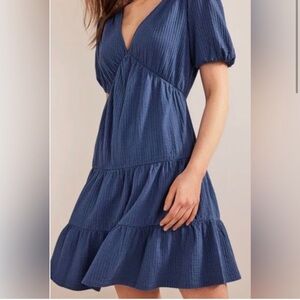 Boden Blue Textured Dress